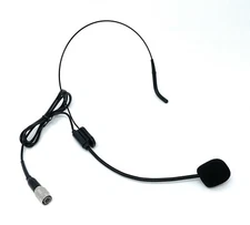 Black Headset Microphone for Audio Technica Wireless Transmitter Body-Packs