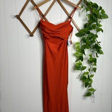 NWT Windsor Orange Maxi Dress w/cut out and side slit size Small