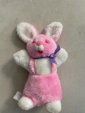 Vintage Easter Unlimited Pink Bunny Plush With Pink Eyes