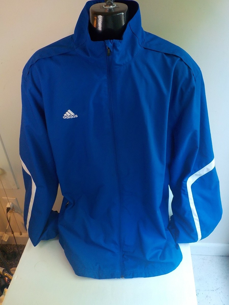ADIDAS Zipper Front mesh Lined Windbreaker Jacket Blue Polyester