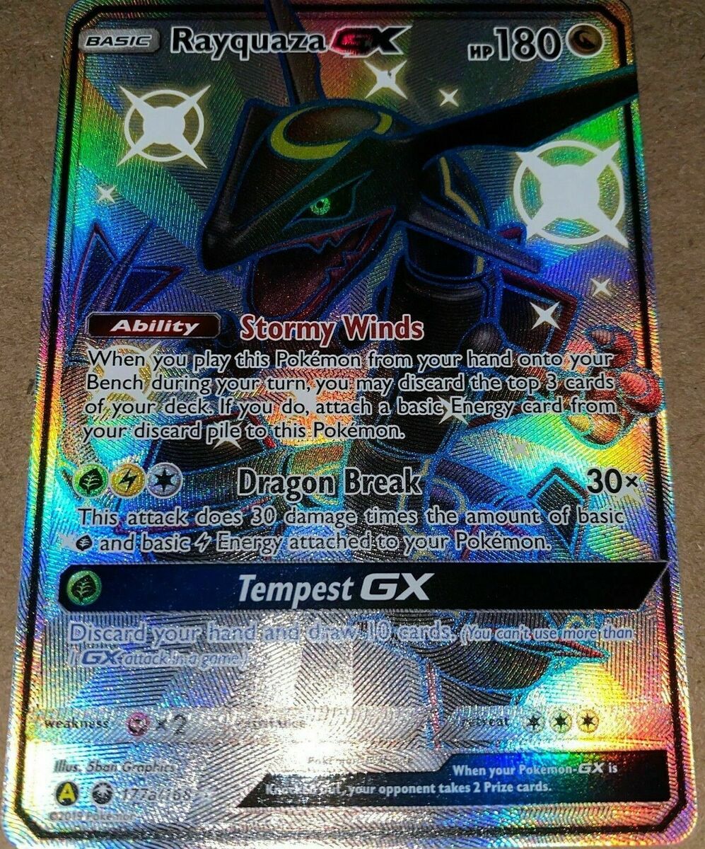 Rayquaza GX SHINY - Carta Pokémon GIGANTE JUMBO - DESTINOS OCULTOS BR