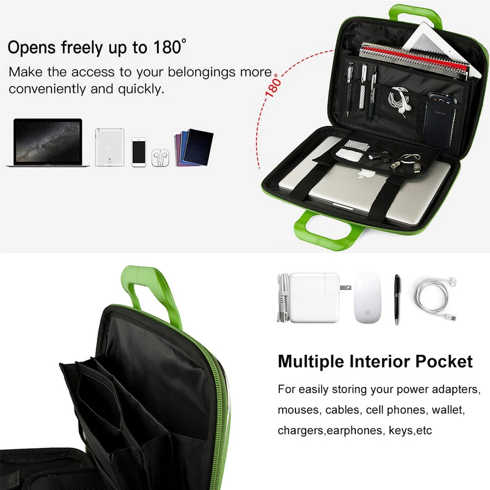 Semi Hard Leather Laptop Tablet Carry Case Cover For 10" iPad 9th / iPad Air 5 - Image 4 of 4