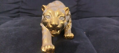 Big Tiger Statue Desktop Ornament Tea Pet Gold Color Animal FigurinesAccessories