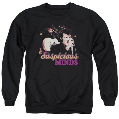 Elvis Presley Suspicious Minds Crewneck Sweatshirt Licensed Music King  Black
