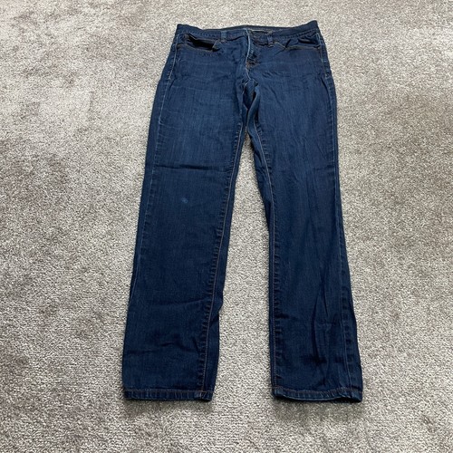 JCP Jeans Womens Blue Soft Denim Skinny Dark Wash Mid Rise Straight Leg 33x31
