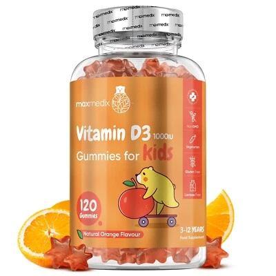MAXMEDIX Vitamin D3 - 120 Kids Gummies - 1000IU - Teeth & bone health - Immune system
