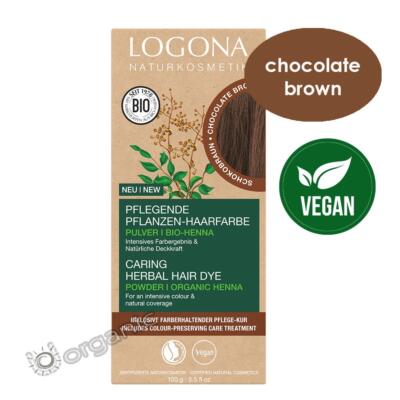 Logona Bio natürliche schokobraune Kräuterhaarfarbe Farbe 100g chemiefrei
