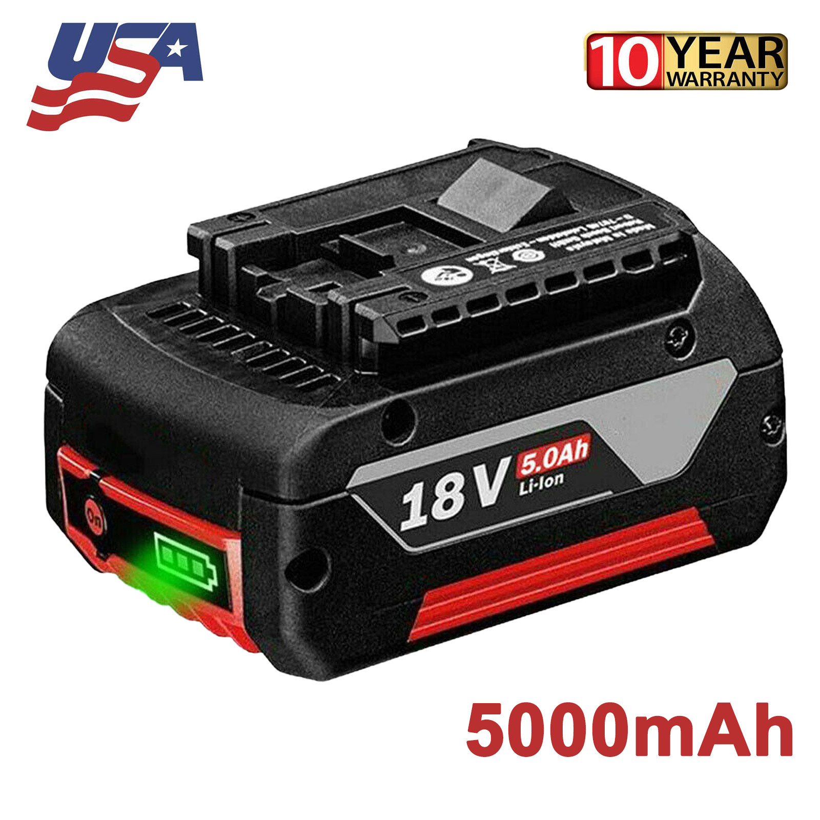 2X 5.0Ah For Bosch BAT618 BAT609 BAT612 18V Volt Lithium-Ion Battery Pack BAT620