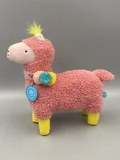 Manhattan Toy AMIGOS Llama Alpaca Plush Pink Yellow Pompoms Stuffed Animal 12"