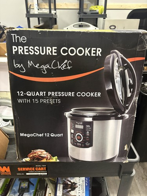 #ad MegaChef 12 Qt Black and Silver Electric Pressure Cooker with Automatic Shut Off $149.99