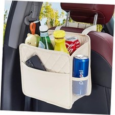 Back Seat Car Organizer, Large Car Seat Organizer with Cup Beige 1Pack Large