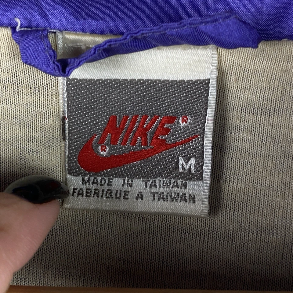Vintage Nike Jacket Swoosh Y2K Men’s Drill Nylon Purple Rare 90s Size M - Image 4 of 4