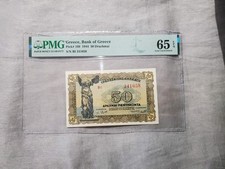 1944 Greece Bank of Greece 50 Drachmai Pick#169  PMG 65 EPQ Gem UNC