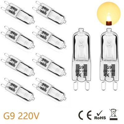 220V Warmweiß 230V- Stück 25W 60W 10 G9 Leuchtmittel 40W Birne Halogenlampe Watt
