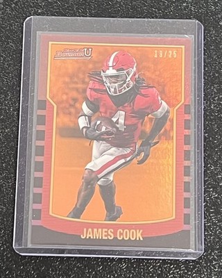 2022 Bowman U 2000 James Cook Orange Foil /25 #2KB-18 Georgia / Bills Football