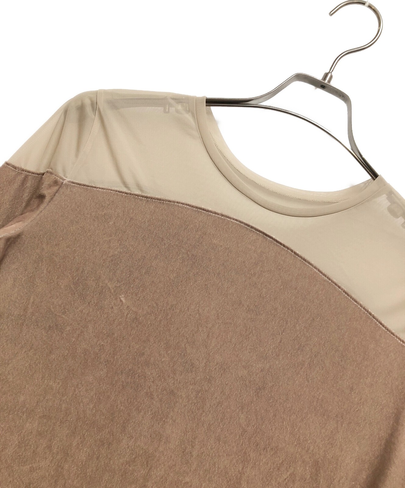 Ameri See-through velour top FREE beige Ext+++ - image 2
