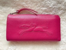 Longchamp Long Wallet Pink Leather