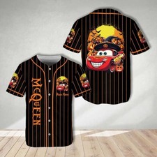 Custom Disney Cars Lightning Mcqueen Halloween Baseball Jersey, Matching Family