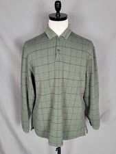Arrow Mens Large Green Collared Polo Sweater Long Sleeve