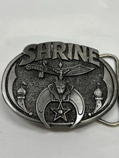 Masonic Shrine Belt Buckle CJ1005 Made in USA ©1985 Masonic Organization