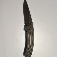 CRKT S-2 ATS34 Silver Titanium Handle Frame Lock Drop Point Folding Pocketknife