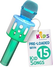 Move2Play, Kids Karaoke Microphone  Includes Pre-Loaded Songs  Green/Blue