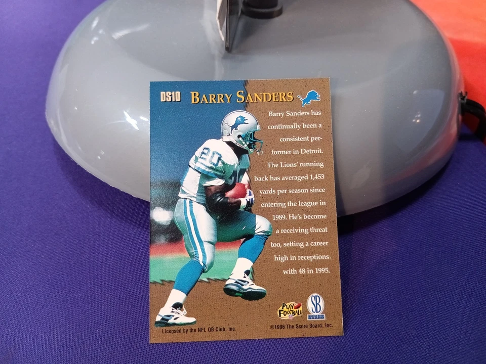 1996 PRO LINE STRETCH DRIVE GOLD SILVER FOIL SIGNATURE ERROR RARE BARRY SANDERS - Image 4 of 4