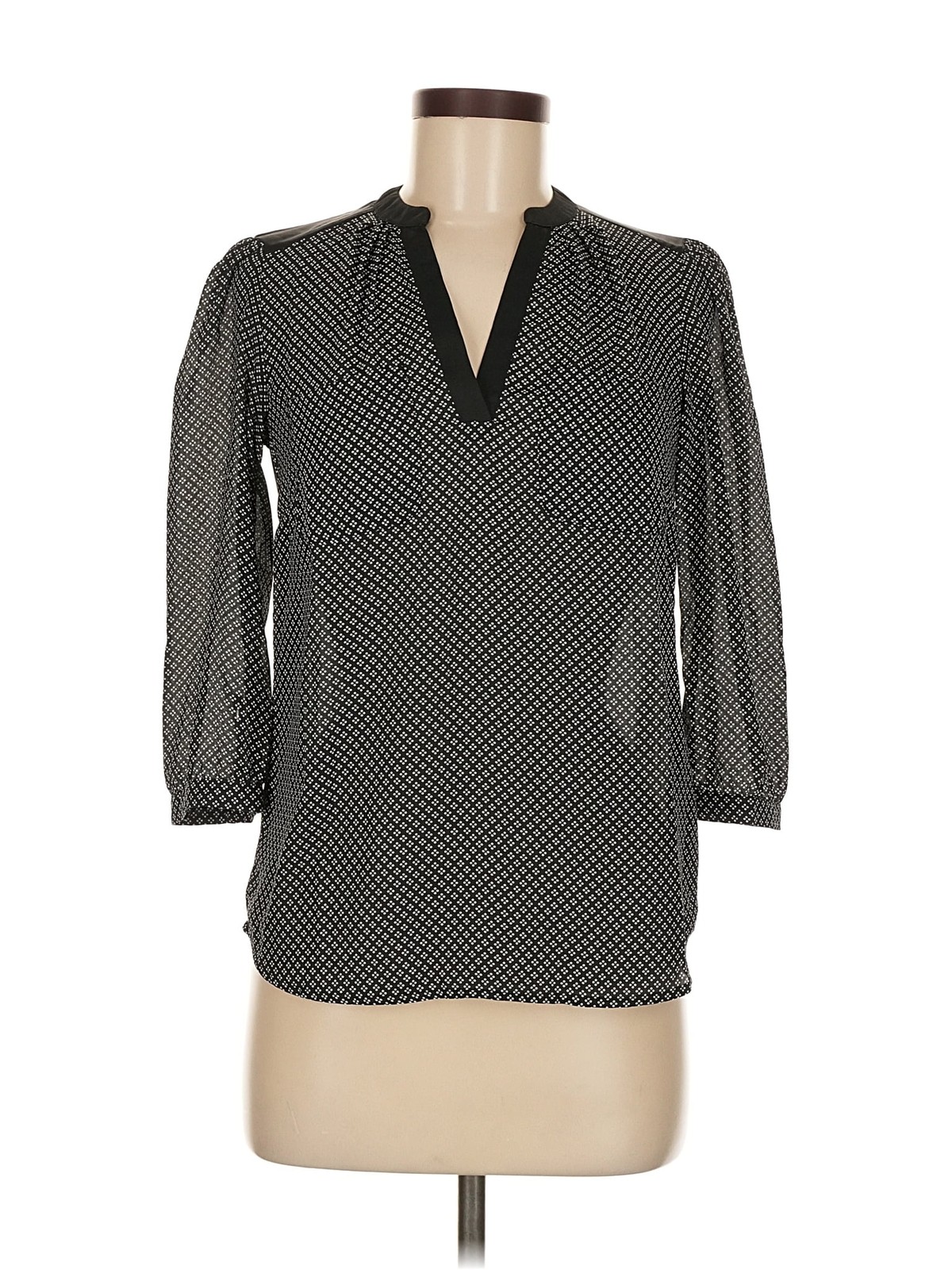 H&M Women Gray 3/4 Sleeve Blouse 6