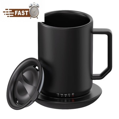 Coffee Mug,12oz Stainless Steel Coffee Mug with Mug Warmer Coaster and Lid
