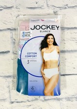 New Jockey Elance Women  s Sz 7 Underwear Panties Hipsters Cotton Comfort 3 Pk