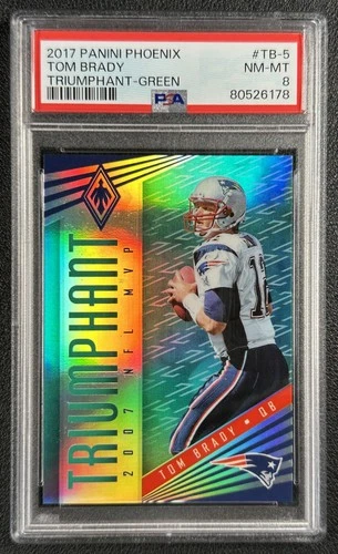 TOM BRADY PSA 8 2017 PANINI PHOENIX #TB-5 TRIUMPHANT GREEN 03/10 PATRIOTS