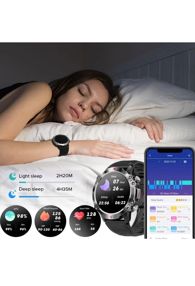 Watch for Men Women, Fitness Tracker, 1.39" IPS Screen Watch for Android/iOS - Image 4 of 4