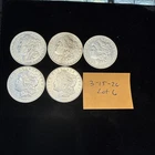 lot of 5 morgan silver dollars