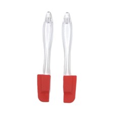 2x Silikon Teigschaber Set 17,5 cm &ndash; Mini Backspatel Rot & Transparent, 100342