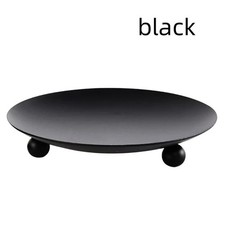 Candle Holders for Pillar Candles Vintage 11cm Iron Candle Plate Tray Black