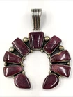 G. James Purple Spiny Oyster Navajo Sterling Silver Naja Pendant 46g