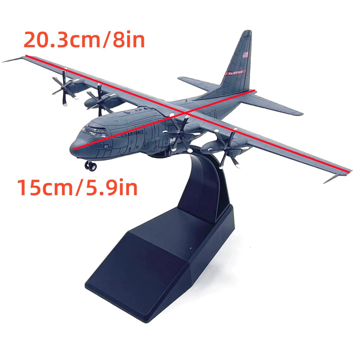 1/200 15cm Diecast Alloy US C-130 Hercules Transport Aircraft