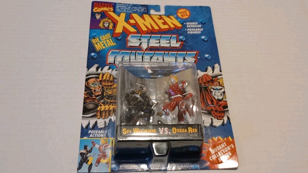 Marvel X-Men Steel Mutants Spy Wolverine vs. Omega Red Die Cast (1994, ToyBiz)