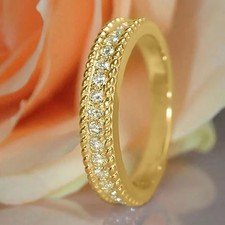 Ring Gold Damen Eternityring Zirkonia Steine vergoldet Gr. 52-63 Bandring