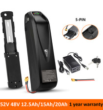 Ebike Battery 52V 48V 36V 10Ah 12.5Ah 15Ah 20Ah Electric BiKE Scooter Battery