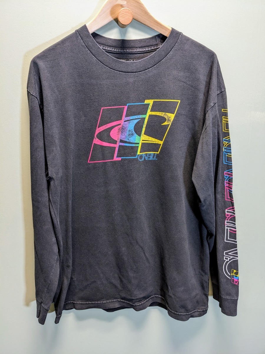 Vintage Y2K O'Neill Long Sleeve T-shirt Large Black Surf Snowboard