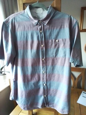 Debenhams Mens Short Sleeved, Button Down Collar, Blue/Pink Patterned  UK