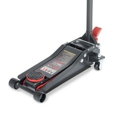 3-Ton Low Profile Hydraulic Floor Jack with Dual-Pump and Foot Pedal, Red