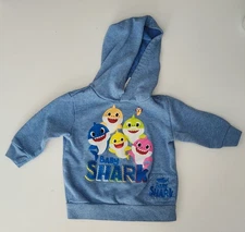 Pinkfong Pink Fong Toddler Baby Shark Clothes Blue Hoodie Size 12M 12 Months Top