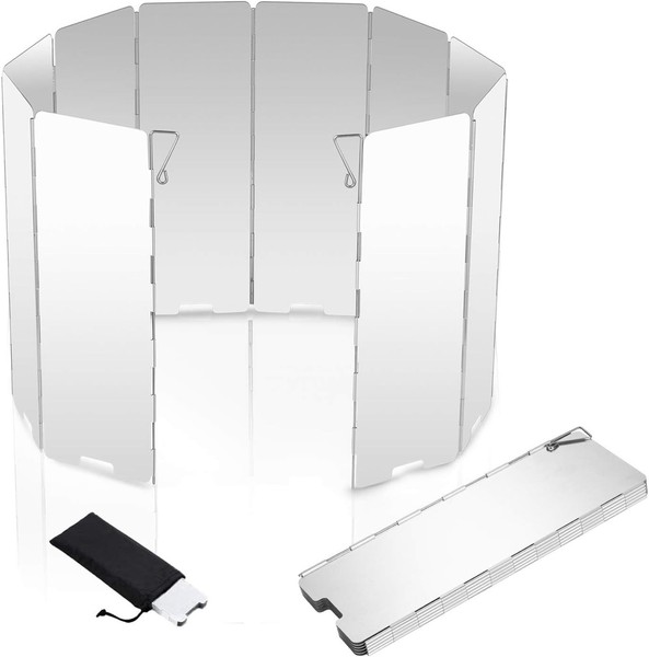 Windschutz Aluminium Faltbar FüR Gaskocher Campingkocher 10 Lamellen Outdoor-image