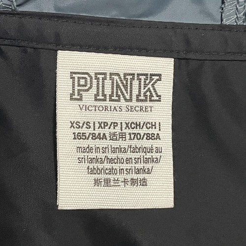 PINK Victoria's Secret Windbreaker Womens XS Black Hooded 1/4 Zip Lightweight - Picture 3 of 8