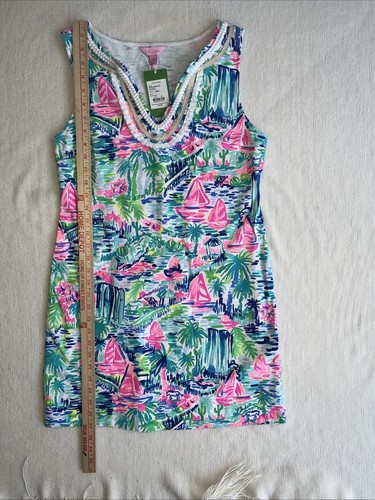 Lilly Pulitzer Women's Harper Stretch Shift Dress Multi Salt in The Air Medium - Picture 7 of 11