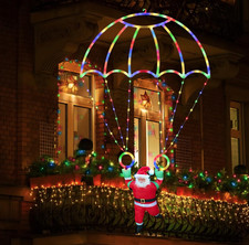 2.8FT Christmas Parachute Lights with Santa Hanging LED Xmas Decor fast shipping