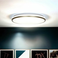 Led Deckenleuchte Badezimmer Weiß Gold Ø 33 Cm Rund 4000 K 1040 Lm Deckenlampe
