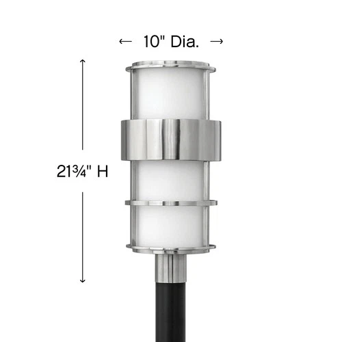 Hinkley Lighting H1901 Saturn 120v 1 Light 21.75" Tall Post Light - Stainless - Picture 4 of 6